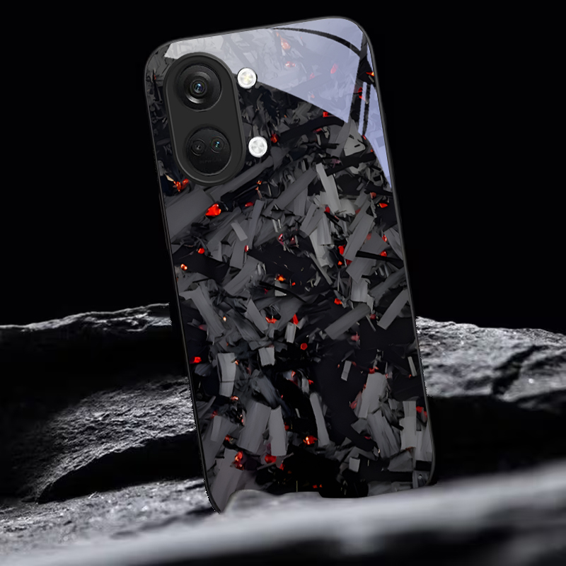 Phone Cases Oneplus - Czarne szklane etui na telefon z