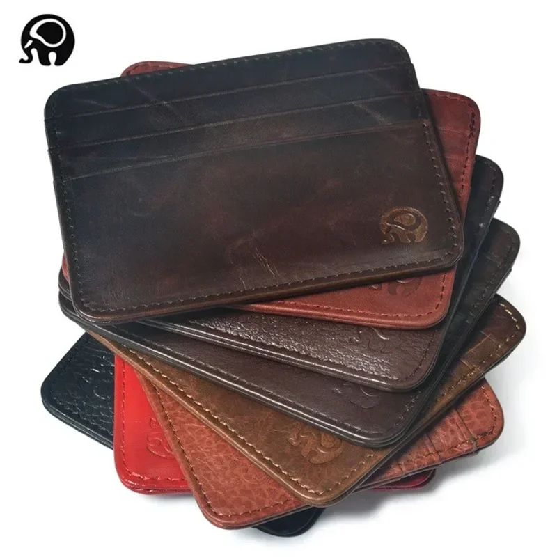 Slim Card Slot Case - Nowy cienki mini portfel z prawdziwej