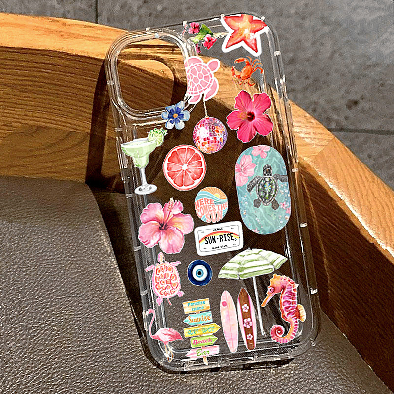 Phone Cases Quotes - Przezroczyste etui z nadrukiem deski surfingowej