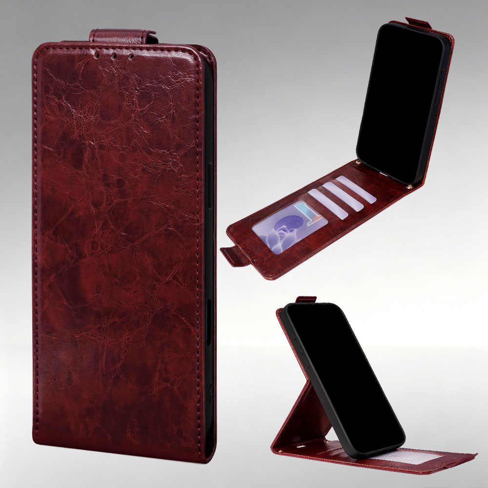 Slim Card Slot Case - Etui skórzane z klapką, odporne na